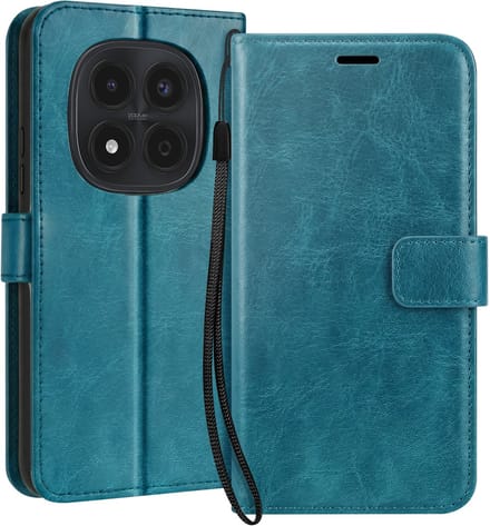 Mayaxess, Hoesje geschikt voor Redmi Note 15 Pro 4G - Wallet Case met Koord & Stand, Turquoise