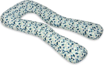 Zwangerschapskussen - 300 cm - 100% katoen - blauwe tinten driehoekjes