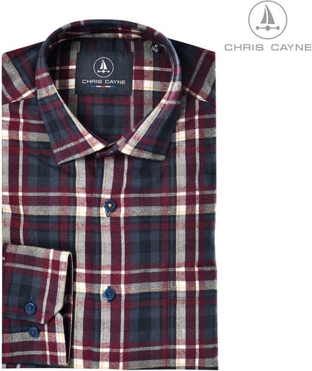 Chris Cayne heren overhemd - overhemd 1005 - rood/blauw ruit - LM - maat M