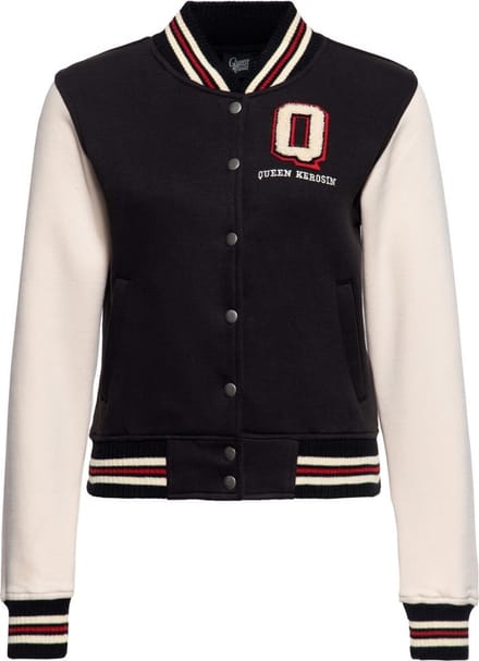 Queen Kerosin Dames Q College Sweatjack Zwart