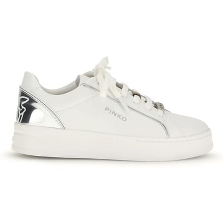 PINKO Witte Kalfslederen Bos Taurus Lage Sneakers