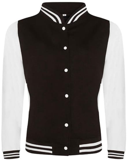 Just Hoods - Varsity Jacket - Jet Black/White maat M