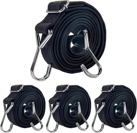 Set van 4 elastische spanbanden met haken, 200 cm lange rubberen spanbanden voor fietsen en ladingen