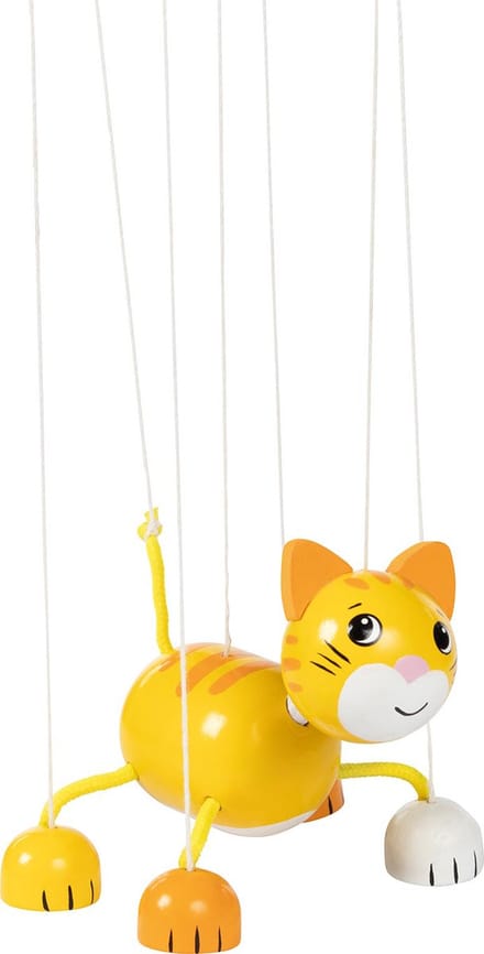 GOKI Marionet - Kat - H11,5Cm - Hout En Tekstiel - 3 Jaar