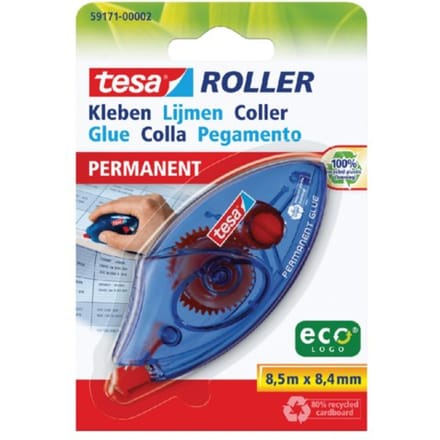 Lijmroller tesa® ecoLogo® permanent wegwerp op blister