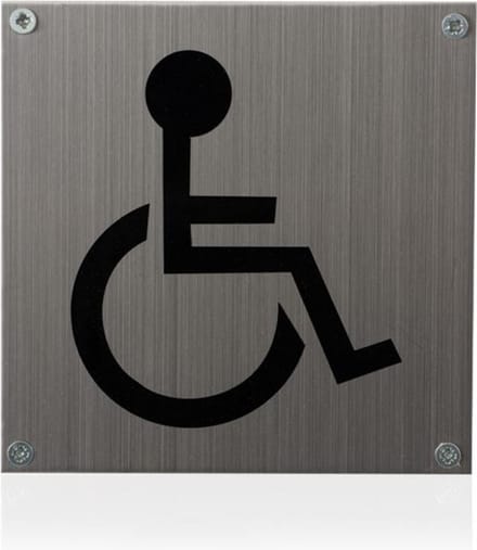 Pictogram 'Mindervalide' toilet RVS vierkant
