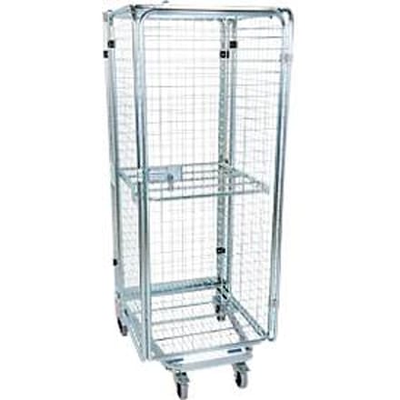 Nestbare metalen container, type antidiefstal, draagvermogen 500 kg, 1 tussenlegbord