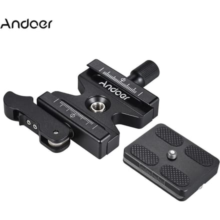 CL-50LS Aluminiumlegering Snelkoppelklem en Snelkoppelplaat met Verstelbare Hendel black