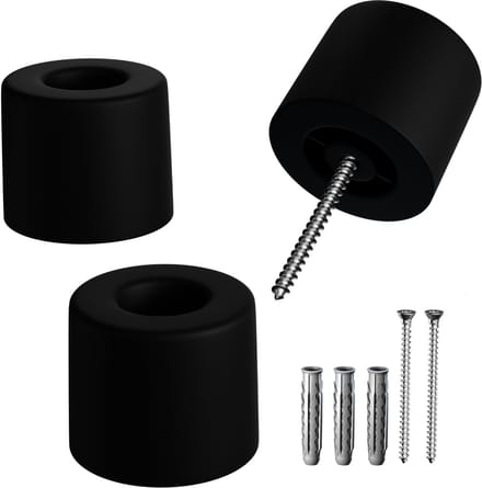 Unyqoos® Rubberen Deurstoppers Set van 3 voor Vloermontage met Schroeven Zwart