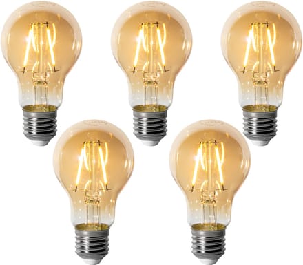 LUEDD Set van 5 E27 dimbare LED lampen A60 goud 3W 310 lm 2200K