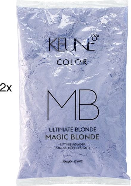 Set Duo, Keune, Magic Blonde, Poudre Oxydante pour Cheveux, Recharge, 2 pièces, 500 g