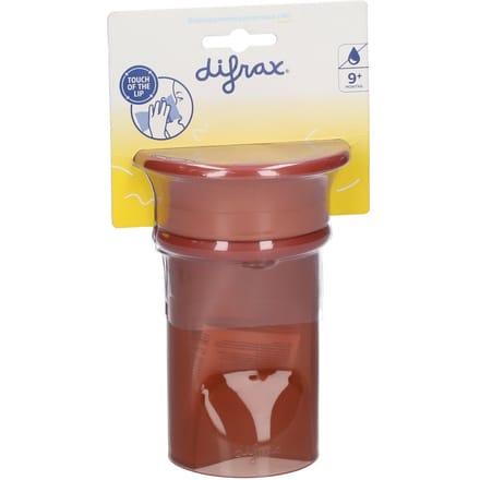 Difrax 360 graden Beker 250 ml - Drinkbeker - Grijs - 1 stuk