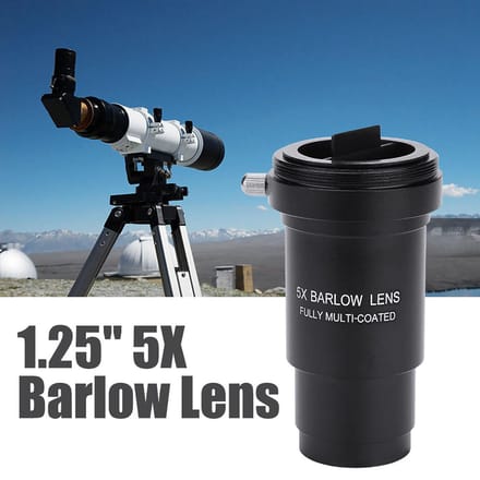 Multi-Coated 1.25  5X Barlowlens M42 Schroefdraad voor 31,7 mm Telescopen Oculair black
