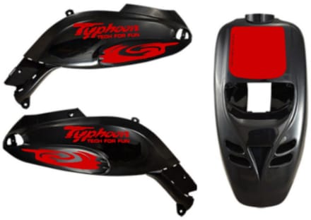 Piaggio Typhoon Stickerset - Hurricane - Rood