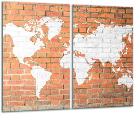 TMK ArtDeko - Snijplank van Glas - Inductiekookplaat - 30x52 cm - Mapa Thema