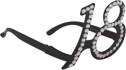 Folat - Feestbril - 18 jaar Zwart Diamantframe