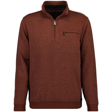 Ragman Trui Troyer Zip Collar Chest Pocket Burnt Orange / male
