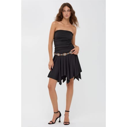 Mouwloze Asymmetrische Jersey Mini-jurk