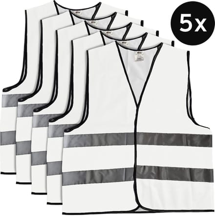 Mexxo Veiligheidshesje wit - set van 5 - one size - reflecterend - 100% polyester