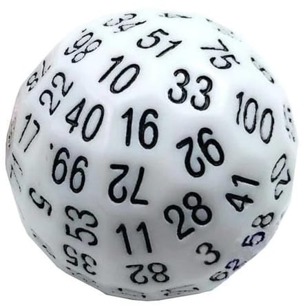 Foam Brain Games dobbelsteen 45mm D100 wit - educatief speelgoed.