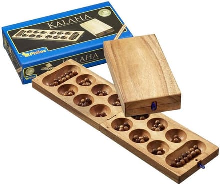 Philos Klap Kalaha Spel - Houten bordspel voor 2 spelers vanaf 6 jaar