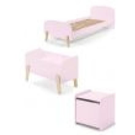 LUCEVI - Kiddy bed + Nachtkastje + Speelkoffer - Roze - 90x200 cm