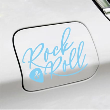 Bumpersticker - Rock & Roll - 11,4 X 14,8 - Licht Blauw