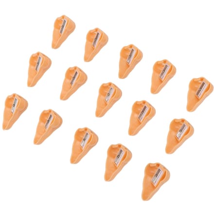 15 stuks Neusvorm Puntenslijpers voor Student Cartoon Plastic Puntenslijper voor School Thuis beige
