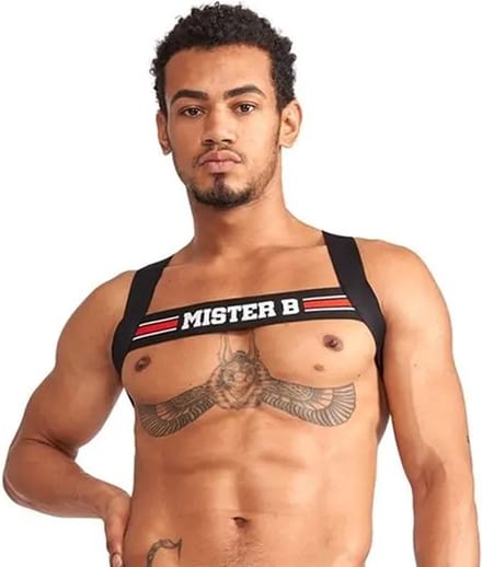 Mister B Urban Club harnas X-back Gestreept Rood