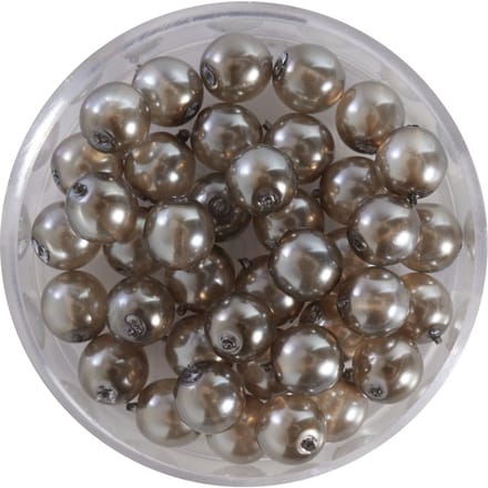 Crystal Renaissance glazen waxparel, 6mm, 40 stuks - Zilvergrijs