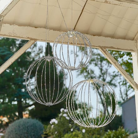 LOBERON Ledlichtbol set van 3 Brilliante zilverkleurig