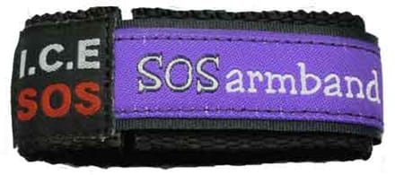 ICE SOS armband paars SMALL (3 tm 9 jaar)