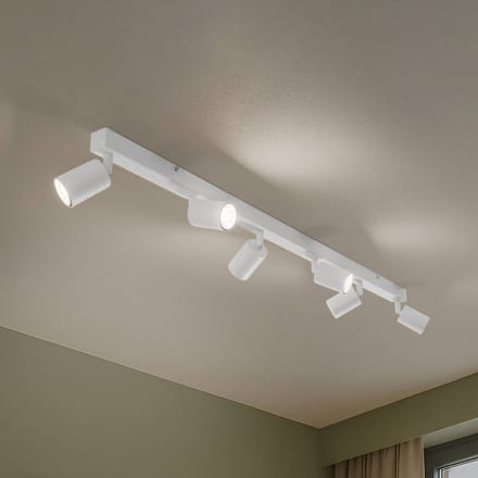 TK Lighting Plafondspot Top, wit, 127 cm, 6-lamps, metaal, GU10