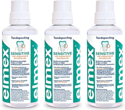 Elmex Sensitive Mondwater / Tandspoeling - Voordeelverpakking  3 x 400 ml