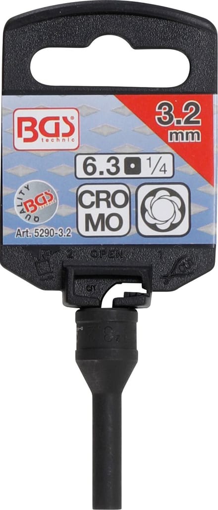 BGS Uitdraai dopsleutel voor gloeibougie elektrode - 1/4 - 3,2 mm
