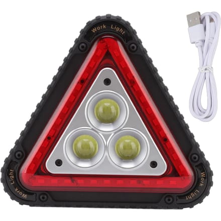 COB Werklamp Driehoek Multifunctioneel Waarschuwing Rood Schijnwerper USB Opladen Autoreparatie gray
