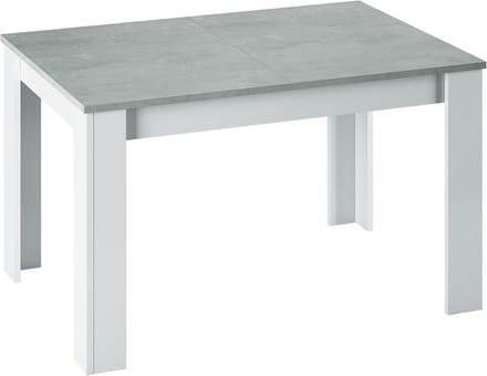 Uittrektafel Set 90x140/190 cm Wit/Beton - Ideaal voor Elk Interieur