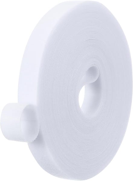 0.6" x 33 FT dubbelzijdige nylon strips - herbruikbare kabelbinders op rol - multifunctionele kabelmanagementtape voor thuis en kantoor - wit