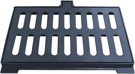 Gietijzeren Putdeksel - Afvoer Deksel - Oprit Drainage - Antidiefstal Frame - 30x50cm - Zwart