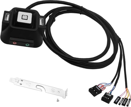 PC Power Button Switch Desktop Computer Case Power Switch with Dual USB Ports Audio Microphone Jack Hard Disk External - ShopVlot
