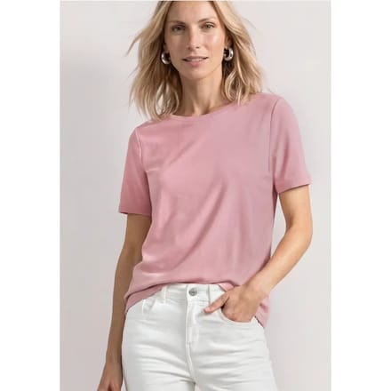 Basic Shirt met ronde hals in Unifarbe