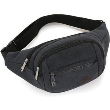 Multifunctionele Canvas Heuptas Nauwsluitende Mobiele Telefoon Borsttas, Buitensport Heuptas met Grote Capaciteit One Size black
