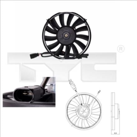 Koelventilatorwiel, motorkoeling TYC 802-0008