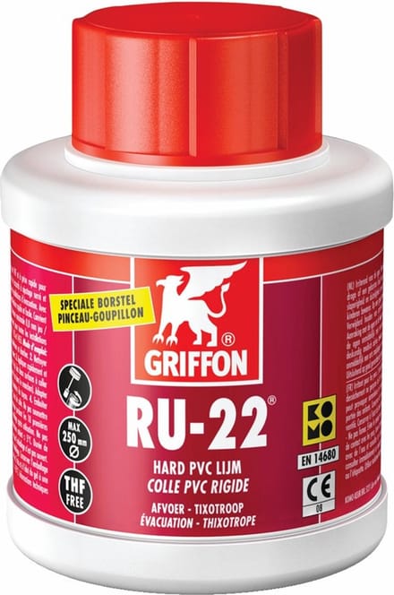 Griffon Hard PVC lijm RU22 + borstel 250ml - 6112019