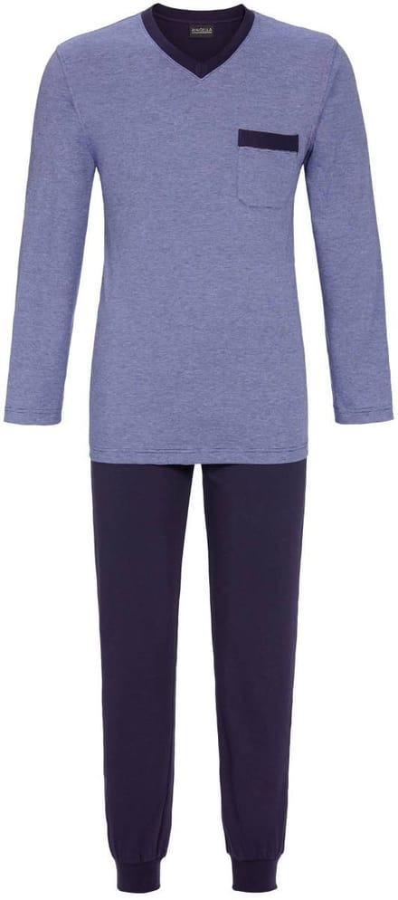 Ringella Blauwe heren pyjama katoen Blauw man M