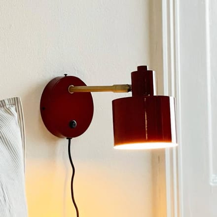 Dyberg Larsen Ocean Vloerlamp Donkerrood/Messing H160 cm – D42,5 cm