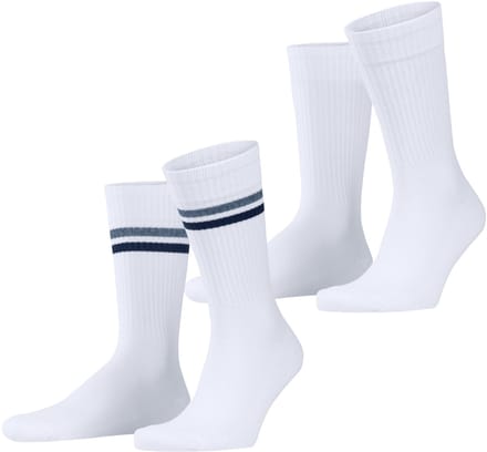 Esprit Tennis Stripe 2-Pack gedessineerd katoen multipack sokken heren wit - maat 39-42