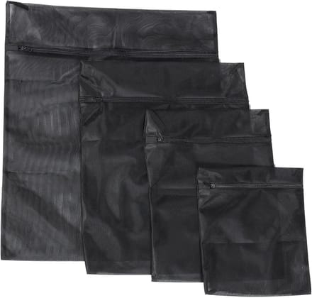 4 Stuks Mini Mesh Pockets met Rits - Waszakken voor Kleding, Wasmachine en Reisopslag
