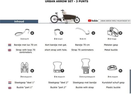 Melia Baby/peuter schaal bev.set 3P Urban Arrow bakfiets