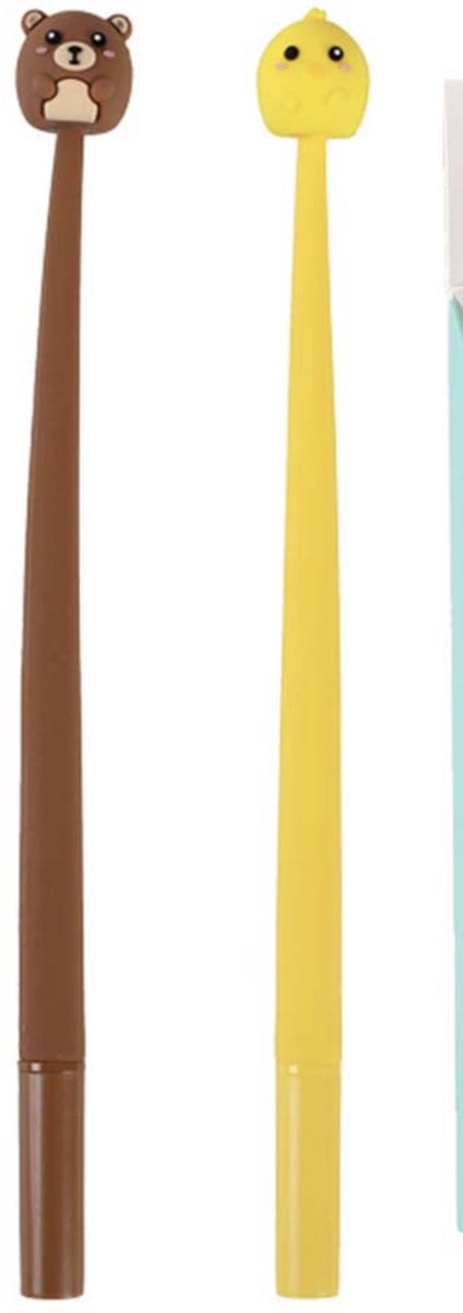iTotal Set van 2 Flexible Shake Gel Pen 0.5mm “BEAR” & “PIO PIO” 2x17gr Blauwe inkt.